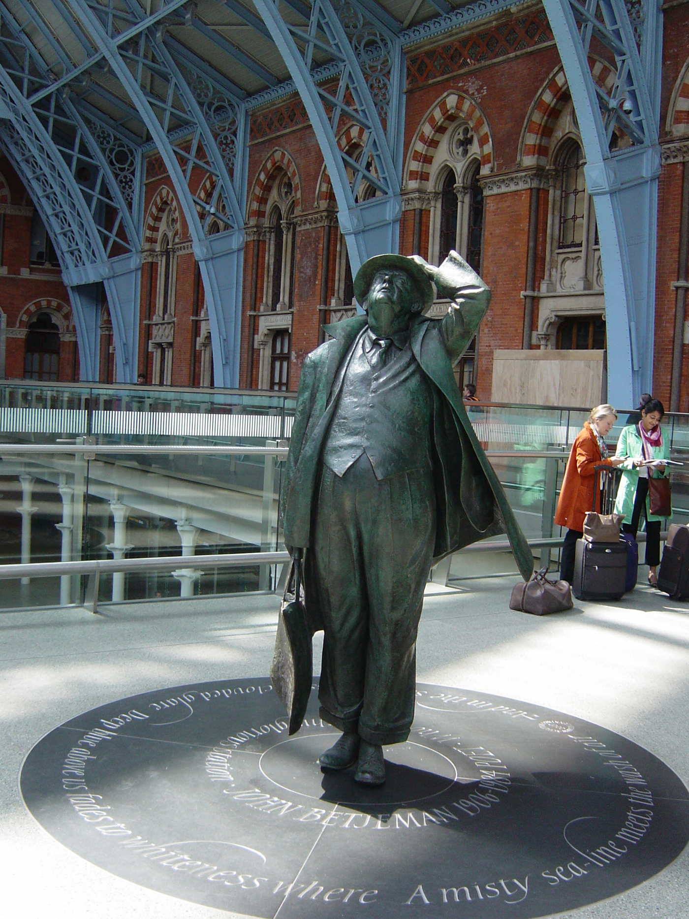 Statue in St Pancras Station London